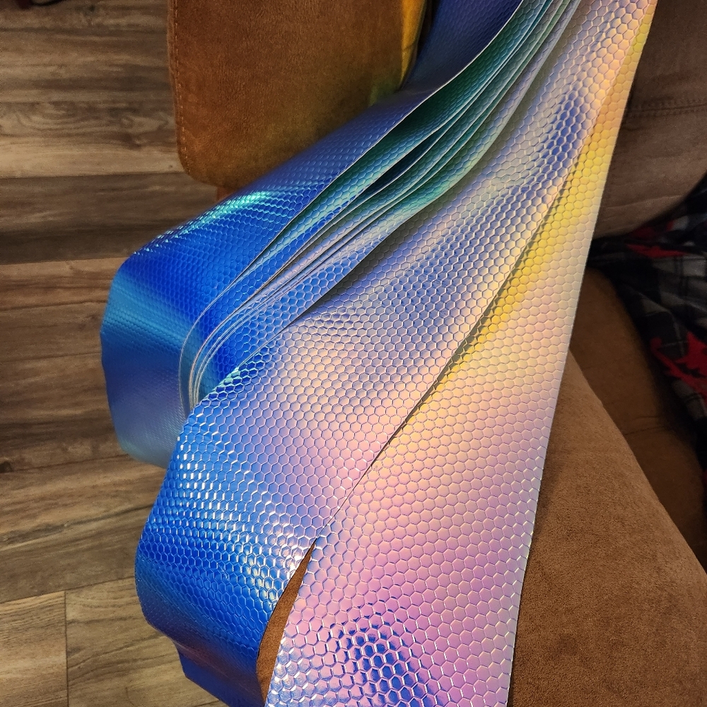 8 strips of Mermaid Scale Print vinyl material 9"X50" Halloween Costume